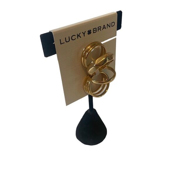 Lucky Brand 5 Gold Toned Ring Set in Ladies Sz. 7 - Picture 2 of 5